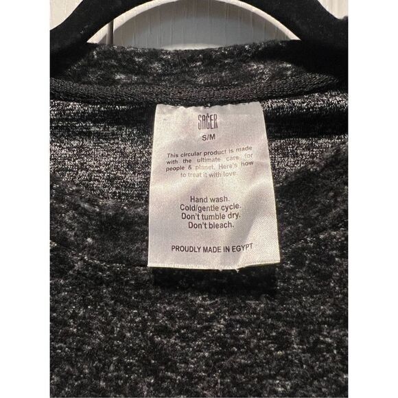 Sager  up-cycled sweater with Denim sleeves Size S/M NWT - Picture 7 of 7